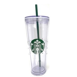 Starbucks Venti Tumbler Traveler with Green Straw Logo - 24 oz (Acrylic)